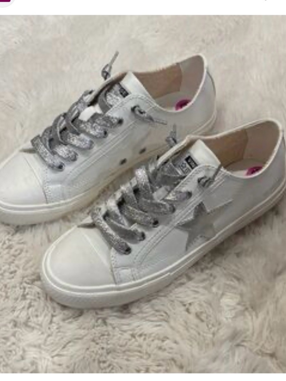 Vintage Havana White Sneakers with Silver Star and Laces